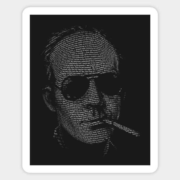 Hunter S Thompson Fear and Loathing in Las Vegas text portrait Sticker by vincentcarrozza